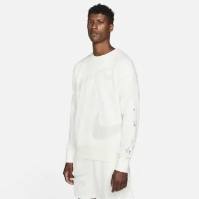 Nike Sportswear Swoosh Fleece Crew Sweatshirt  - Bone White