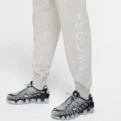 Nike Sportswear Swoosh Fleece Pants - Grey Heather/ White - Image 2