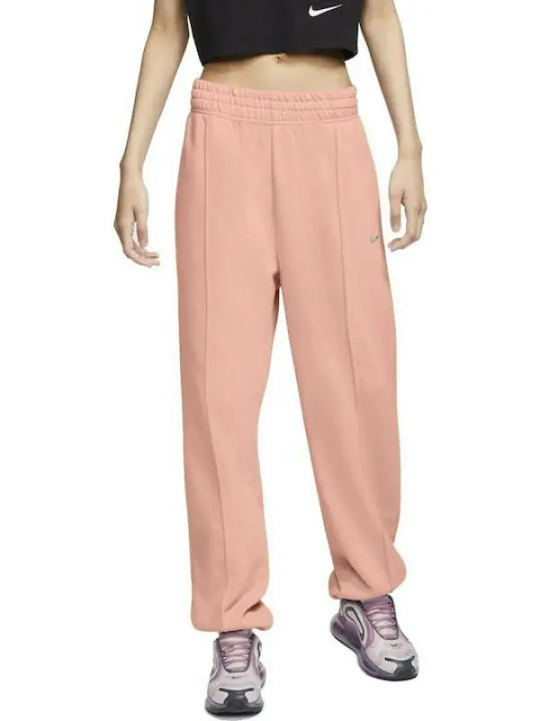 Nike Sportswear Swoosh Fleece Pants - Peach/ Metallic Silver