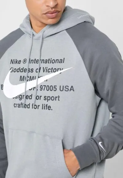 Nike Sportswear Swoosh Hoodie - Particle Grey/ Iron Grey/ White - Image 2