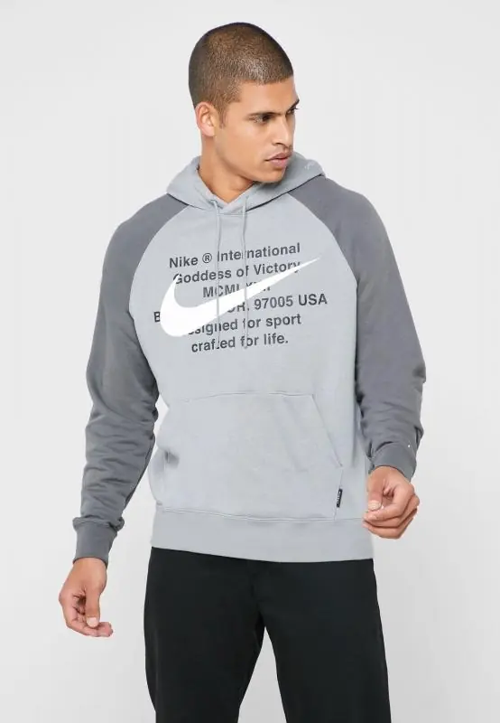 Nike Sportswear Swoosh Hoodie/Pulóver - Részecske Szürke/Vas Szürke