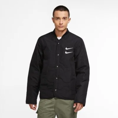 Nike Sportswear Swoosh Men's Quilted Jacket - Black/ White