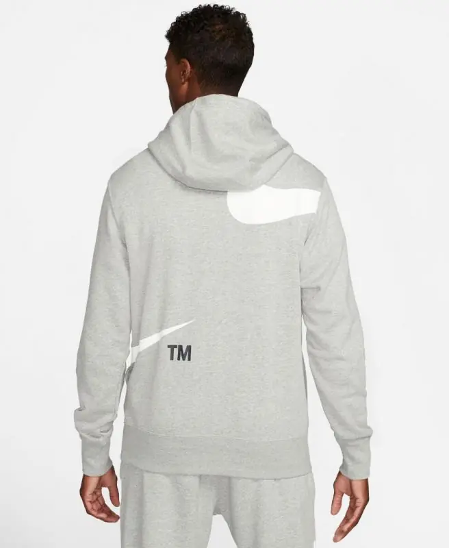 Nike Sportswear Swoosh Pullover Hoodie/Pulóver - Szürke/Fehér - Image 3