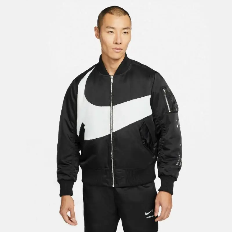 Nike Sportswear Swoosh Therma Reversible Bomber Jacket Black/White - Image 2