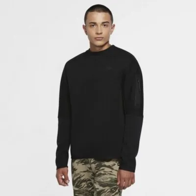 Nike Sportswear Tech Fleece Crew Neck Sweatshirt - Black/Black