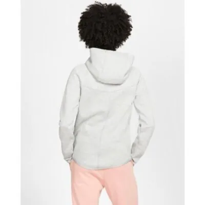 Nike Sportswear Tech Fleece Full-Zip Hoodie - Light Grey Heather/ White - Image 2
