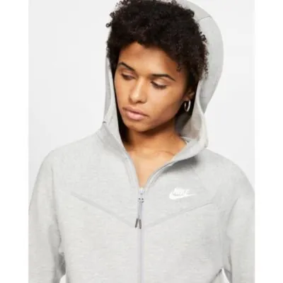 Nike Sportswear Tech Fleece Full-Zip Hoodie - Light Grey Heather/ White - Image 4