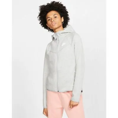 Nike Sportswear Tech Fleece Full-Zip Hoodie - Light Grey Heather/ White
