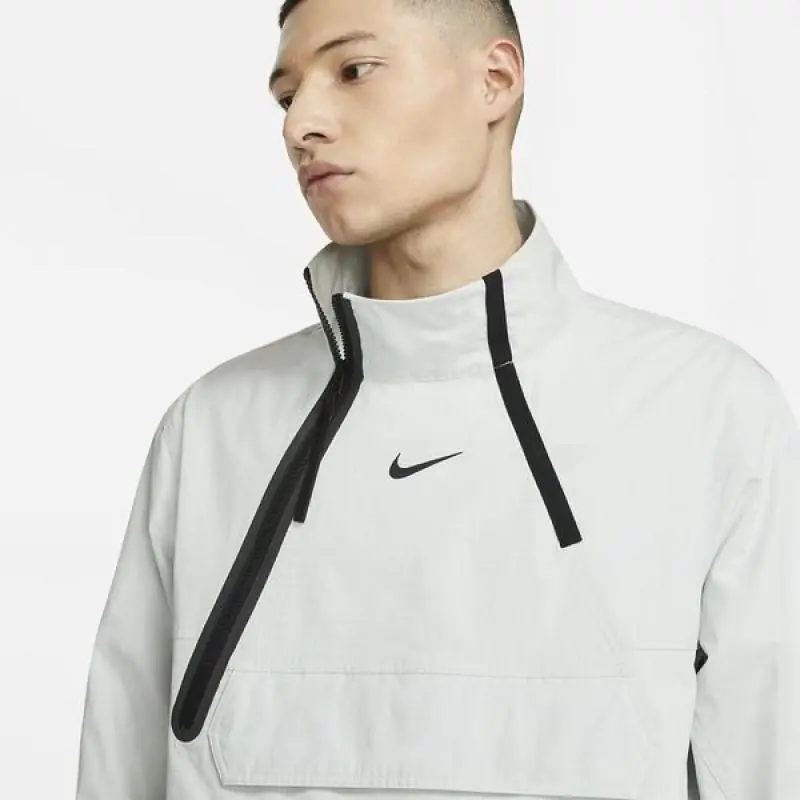 Nike Sportswear Tech Pack Woven 1/2-Zip Jacket - Light Grey/ Black - Image 2