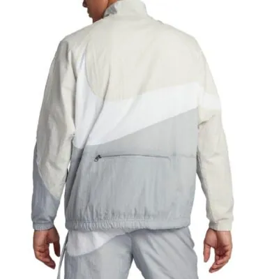 Nike Sportswear Woven Swoosh Half-Zip Jacket - Wolf Grey/ White/ Light Bone/ White - Image 2