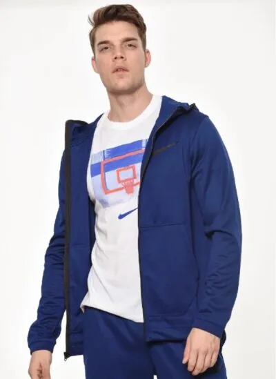 Nike Spotlight Dri-Fit Full-Zip Hoodie - Blue Void/ Pacific Blue