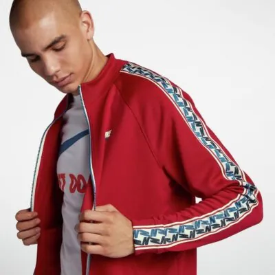 Nike Taped Poly Track Jacket Gym Red
