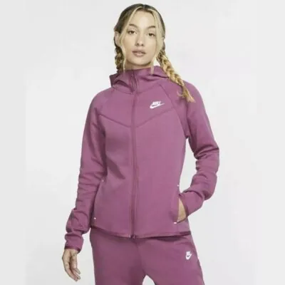 Nike Tech Fleece Zip Up Hoodie (W) - Violet - Image 3