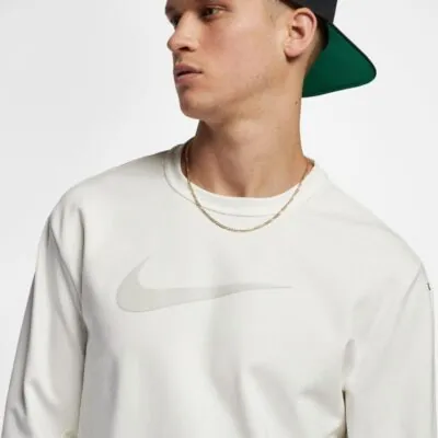 Nike Tech Pack Swoosh Crew Knit - Sail/ Light Bone/ Black - Image 2