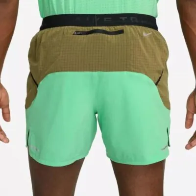 Nike Trail Sunrise Running Shorts - Green Olive - Image 2