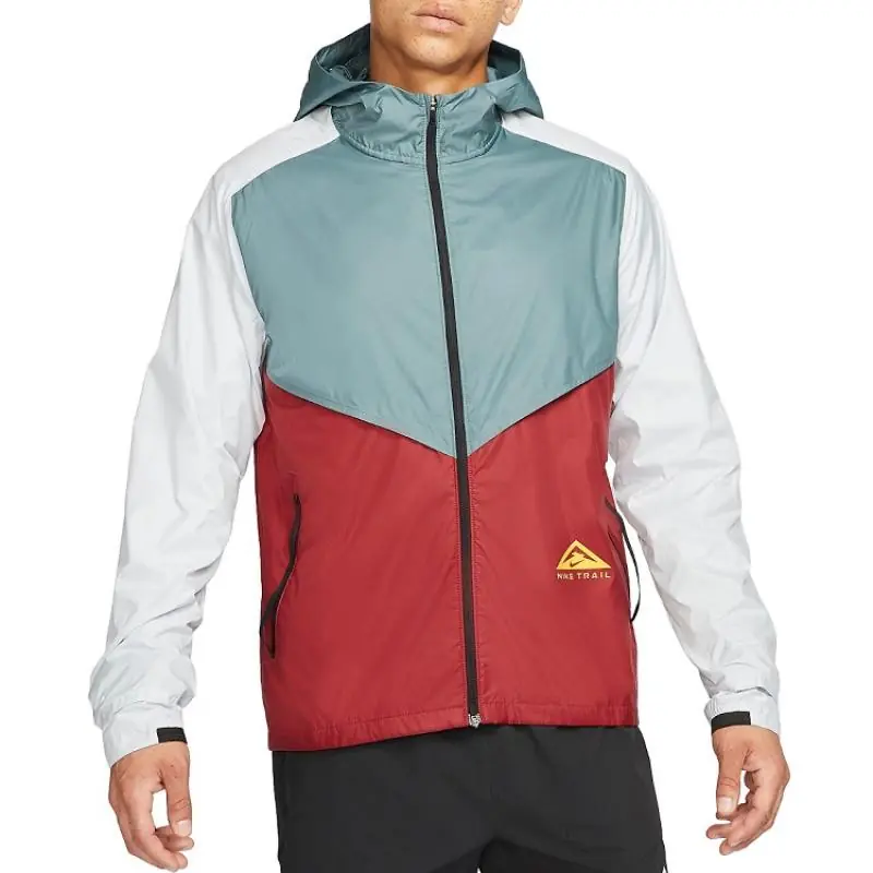 Nike Trail Windrunner Jacket - Grey / White / Burgundy