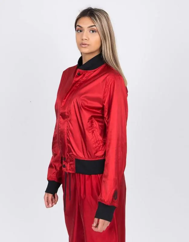 NikeLab W NRG Satin Bomber Jacket Gym Red - Image 2