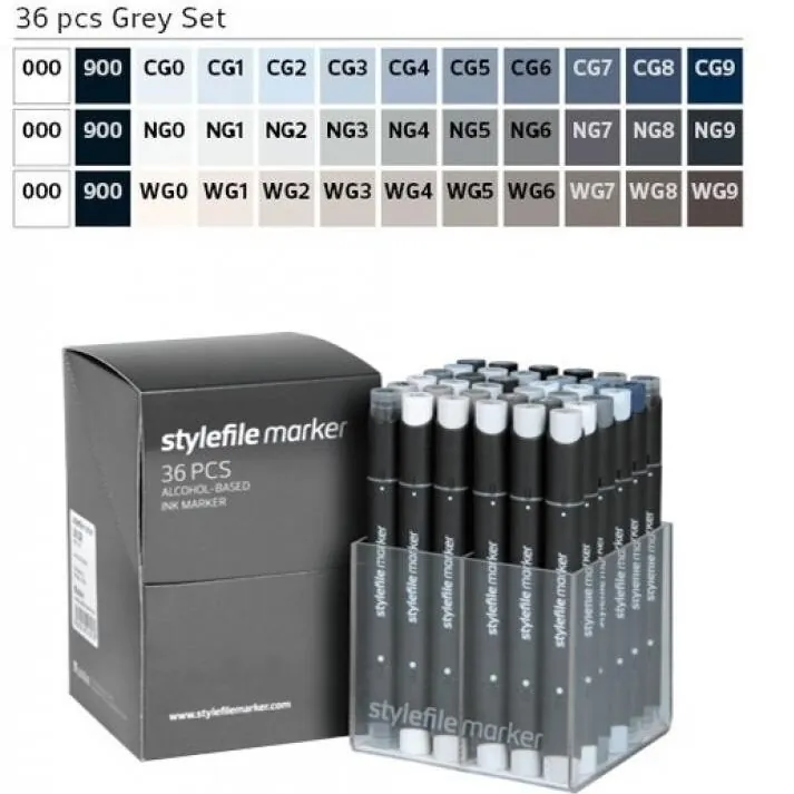 Stylefile Grey Marker Filckészlet (36 db-os set)