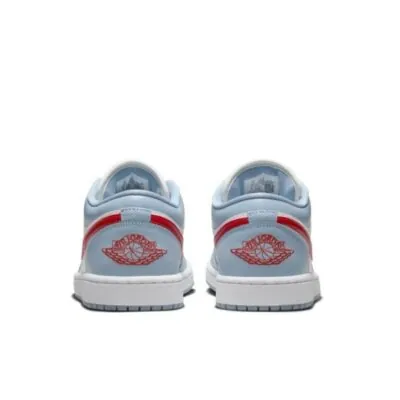 Air Jordan 1 (W ) Low Sail/Dune Red/Blue Grey/White - Image 3