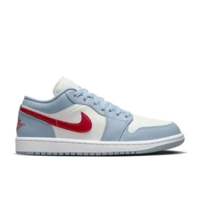 Air Jordan 1 (W ) Low Sail/Dune Red/Blue Grey/White